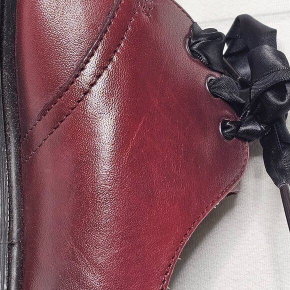 Dr Doc Martens Air Wair 1461 Lace Up Oxfords Burgundy Shoes Women's Size 7 Men 6 - Picture 9 of 13